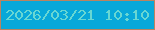 文字の大きさ：4、枠の色：bb8360、背景の色：08a8d9、文字の色：68d7d3 無料ブログパーツのブログ時計