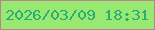文字の大きさ：4、枠の色：bb838f、背景の色：97e972、文字の色：2cab77 無料ブログパーツのブログ時計