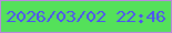 文字の大きさ：2、枠の色：bb88df、背景の色：54e15a、文字の色：4f4ff6 無料ブログパーツのブログ時計