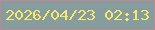 文字の大きさ：2、枠の色：bb8992、背景の色：879d9d、文字の色：f8e86f 無料ブログパーツのブログ時計