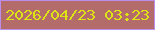 文字の大きさ：2、枠の色：bb8eec、背景の色：b46c6b、文字の色：dee313 無料ブログパーツのブログ時計