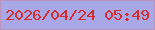 文字の大きさ：5、枠の色：bb91bd、背景の色：a9a8e7、文字の色：d62c2c 無料ブログパーツのブログ時計