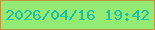 文字の大きさ：3、枠の色：bb9542、背景の色：94eb74、文字の色：1ac1a8 無料ブログパーツのブログ時計