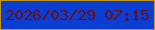 文字の大きさ：5、枠の色：bb9624、背景の色：0a3ed3、文字の色：670d18 無料ブログパーツのブログ時計