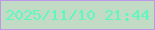 文字の大きさ：4、枠の色：bb98e8、背景の色：c1dbc5、文字の色：60f6bf 無料ブログパーツのブログ時計