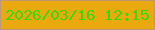 文字の大きさ：1、枠の色：bb9974、背景の色：eaa90f、文字の色：34db10 無料ブログパーツのブログ時計