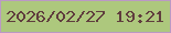 文字の大きさ：3、枠の色：bb99c4、背景の色：adc87d、文字の色：603d3e 無料ブログパーツのブログ時計