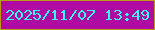 文字の大きさ：1、枠の色：bb9b13、背景の色：af0aa2、文字の色：38f6ed 無料ブログパーツのブログ時計