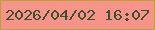 文字の大きさ：5、枠の色：bb9f37、背景の色：f7948a、文字の色：3d5033 無料ブログパーツのブログ時計
