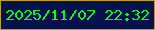 文字の大きさ：2、枠の色：bba215、背景の色：05114c、文字の色：0bfe10 無料ブログパーツのブログ時計
