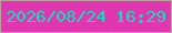 文字の大きさ：2、枠の色：bba2a0、背景の色：e136b0、文字の色：0ee1bd 無料ブログパーツのブログ時計