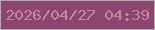 文字の大きさ：3、枠の色：bba4b3、背景の色：8c4471、文字の色：ce839d 無料ブログパーツのブログ時計