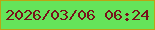文字の大きさ：5、枠の色：bba514、背景の色：65e45a、文字の色：77121b 無料ブログパーツのブログ時計