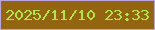 文字の大きさ：2、枠の色：bba5e1、背景の色：946511、文字の色：b1e646 無料ブログパーツのブログ時計