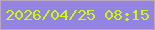 文字の大きさ：4、枠の色：bba6c0、背景の色：9384e2、文字の色：cffa01 無料ブログパーツのブログ時計