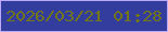 文字の大きさ：1、枠の色：bba9f9、背景の色：333d9e、文字の色：727619 無料ブログパーツのブログ時計