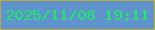 文字の大きさ：3、枠の色：bbac3a、背景の色：5f93cd、文字の色：1ceb65 無料ブログパーツのブログ時計