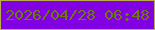 文字の大きさ：4、枠の色：bbac4d、背景の色：8201e3、文字の色：6d7b0b 無料ブログパーツのブログ時計