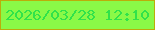 文字の大きさ：4、枠の色：bbad0a、背景の色：8af947、文字の色：31e24a 無料ブログパーツのブログ時計