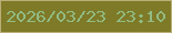 文字の大きさ：1、枠の色：bbae75、背景の色：7e7a28、文字の色：91bb83 無料ブログパーツのブログ時計