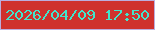 文字の大きさ：5、枠の色：bbaede、背景の色：cf312d、文字の色：41e5cc 無料ブログパーツのブログ時計