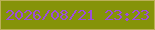 文字の大きさ：5、枠の色：bbb058、背景の色：859309、文字の色：9d4dd9 無料ブログパーツのブログ時計