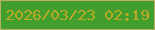 文字の大きさ：2、枠の色：bbb064、背景の色：429f2d、文字の色：bcaa27 無料ブログパーツのブログ時計