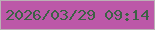 文字の大きさ：2、枠の色：bbb0b5、背景の色：bc58a8、文字の色：3d6145 無料ブログパーツのブログ時計