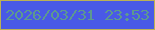 文字の大きさ：1、枠の色：bbb155、背景の色：4959e6、文字の色：5d998f 無料ブログパーツのブログ時計