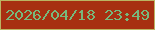 文字の大きさ：2、枠の色：bbb462、背景の色：a72f11、文字の色：77b87c 無料ブログパーツのブログ時計