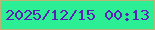 文字の大きさ：5、枠の色：bbb475、背景の色：2bee95、文字の色：5a20b6 無料ブログパーツのブログ時計