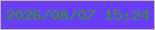 文字の大きさ：2、枠の色：bbb7aa、背景の色：693cf5、文字の色：2d992a 無料ブログパーツのブログ時計