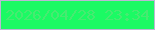 文字の大きさ：1、枠の色：bbb7d4、背景の色：1bfa64、文字の色：47ea71 無料ブログパーツのブログ時計