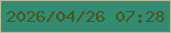 文字の大きさ：2、枠の色：bbba97、背景の色：338c72、文字の色：49551e 無料ブログパーツのブログ時計