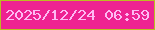 文字の大きさ：3、枠の色：bbbc21、背景の色：ee2291、文字の色：fdb9f3 無料ブログパーツのブログ時計