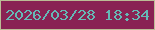 文字の大きさ：1、枠の色：bbbd95、背景の色：892253、文字の色：65b9b6 無料ブログパーツのブログ時計