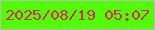 文字の大きさ：3、枠の色：bbbdbd、背景の色：50fd04、文字の色：d92959 無料ブログパーツのブログ時計