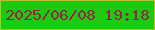 文字の大きさ：1、枠の色：bbbe2f、背景の色：1dc911、文字の色：99224b 無料ブログパーツのブログ時計