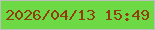 文字の大きさ：5、枠の色：bbc0bd、背景の色：6dd945、文字の色：913e0f 無料ブログパーツのブログ時計