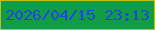 文字の大きさ：2、枠の色：bbc115、背景の色：119d45、文字の色：2045e1 無料ブログパーツのブログ時計