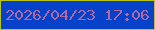 文字の大きさ：2、枠の色：bbc515、背景の色：0641c9、文字の色：b069a2 無料ブログパーツのブログ時計