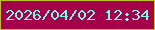 文字の大きさ：4、枠の色：bbc522、背景の色：a5014a、文字の色：7ffae8 無料ブログパーツのブログ時計