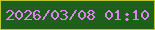 文字の大きさ：3、枠の色：bbc534、背景の色：1e5f1a、文字の色：dc85f1 無料ブログパーツのブログ時計