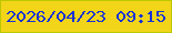 文字の大きさ：3、枠の色：bbc702、背景の色：f2d519、文字の色：1933d4 無料ブログパーツのブログ時計