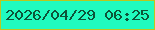 文字の大きさ：2、枠の色：bbc71d、背景の色：20fbbf、文字の色：0d5439 無料ブログパーツのブログ時計