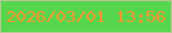 文字の大きさ：4、枠の色：bbc896、背景の色：55d64d、文字の色：fe9530 無料ブログパーツのブログ時計