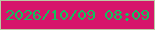 文字の大きさ：2、枠の色：bbcaa4、背景の色：d6146b、文字の色：12c15d 無料ブログパーツのブログ時計