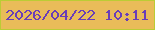 文字の大きさ：3、枠の色：bbcc35、背景の色：e9bc59、文字の色：693eb8 無料ブログパーツのブログ時計