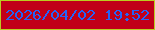 文字の大きさ：2、枠の色：bbce21、背景の色：c10018、文字の色：2463f8 無料ブログパーツのブログ時計