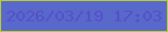文字の大きさ：4、枠の色：bbcf28、背景の色：5968cb、文字の色：5450c7 無料ブログパーツのブログ時計